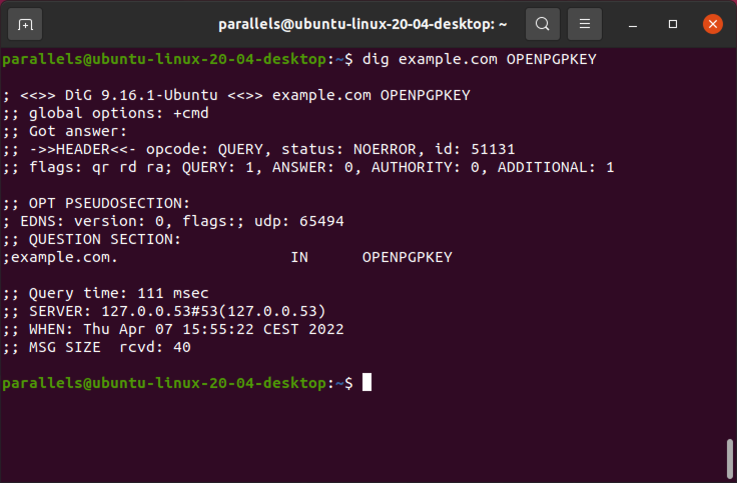 OPENPGPKEY lookup in Linux
